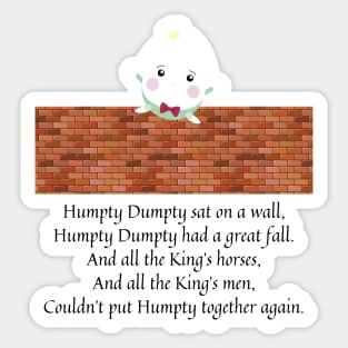 humpty dumpty nursery rhyme Sticker